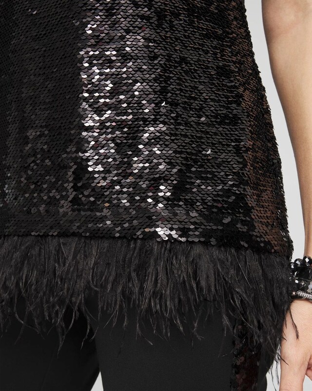 Faux-Feather Sequin Tank - image 4